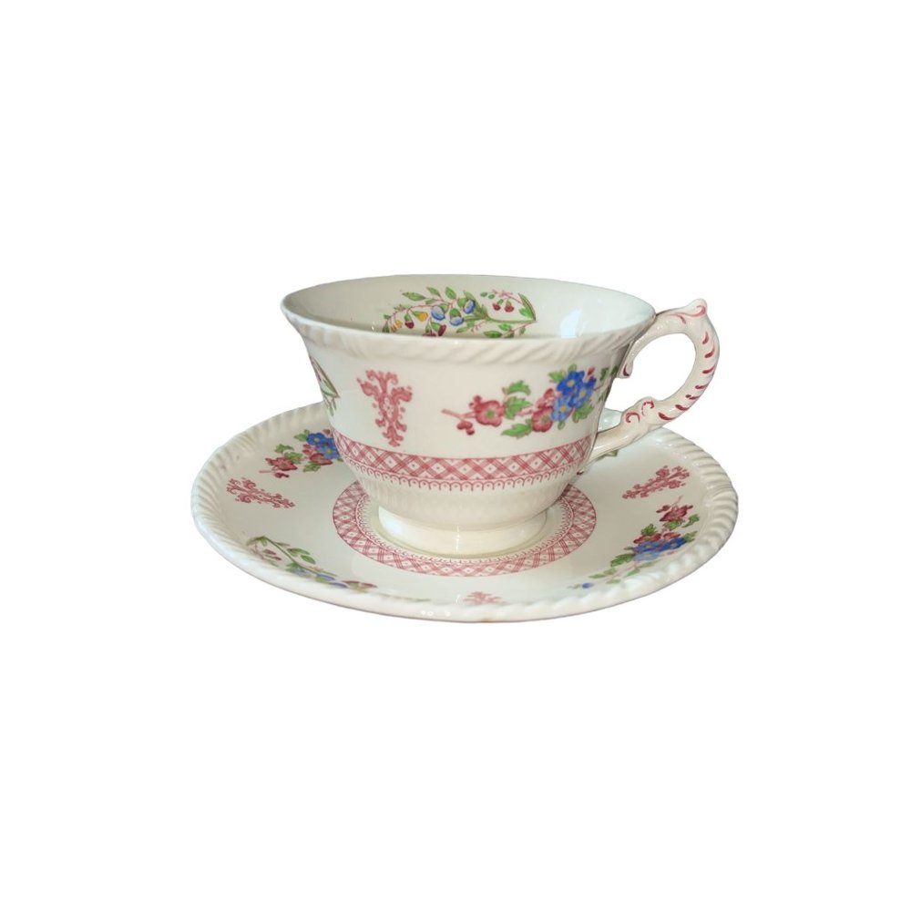 Vintage Royal Cauldon England Est 1774 Badminton Floral Teacup and Saucer